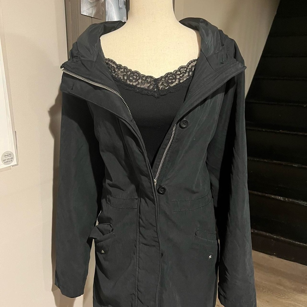 Abercrombie & Fitch Black Utility Jacket with Hood